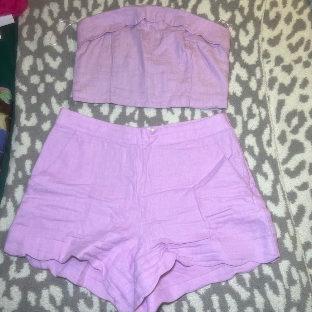 Abercrombie & Fitch Lavender High Waist Shorts Set